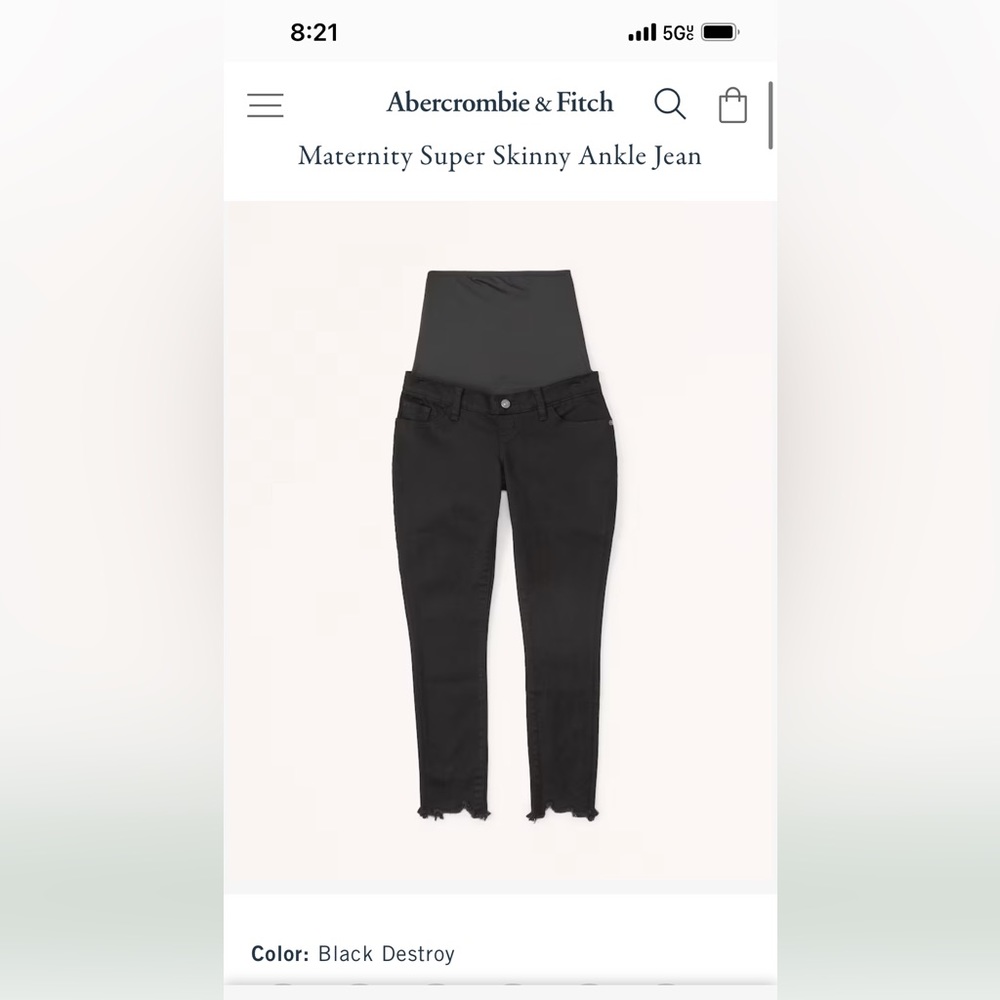 Abercrombie maternity black jeans